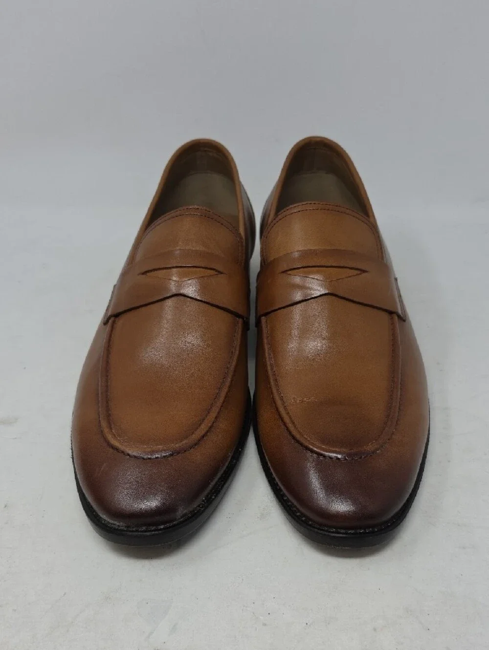 Thomas & Vine Classic Men’s Tan Leather Penny Loafers Size 13